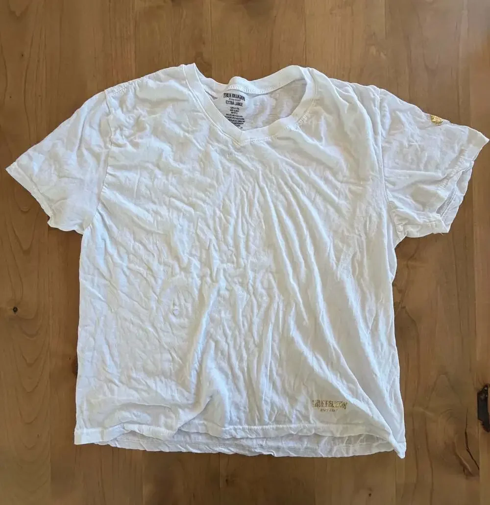 True Religion Brand Jeans White T-Shirt Size XL